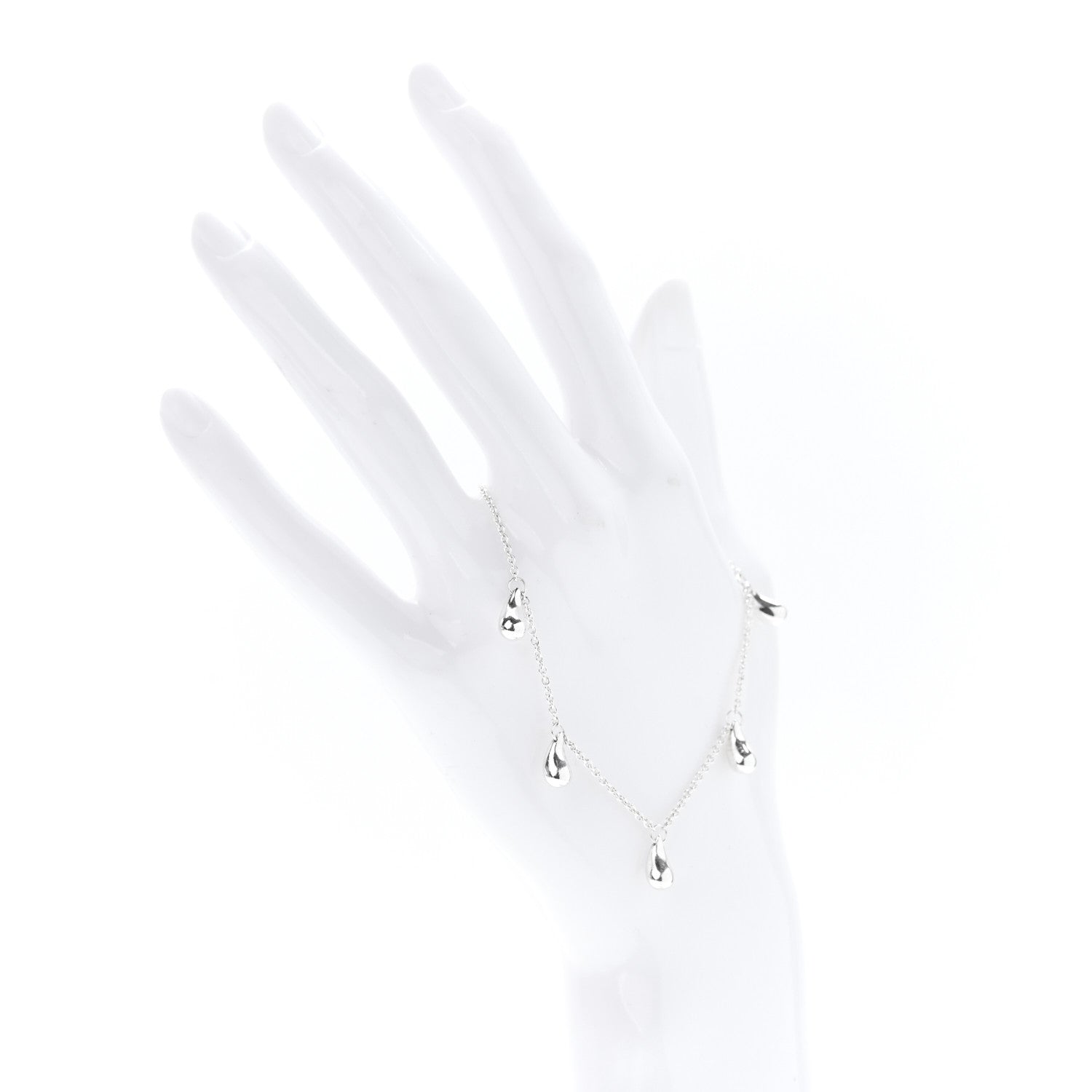 Tiffany Sterling Silver Elsa Peretti Five Station Teardrop Bracelet 2 of 5