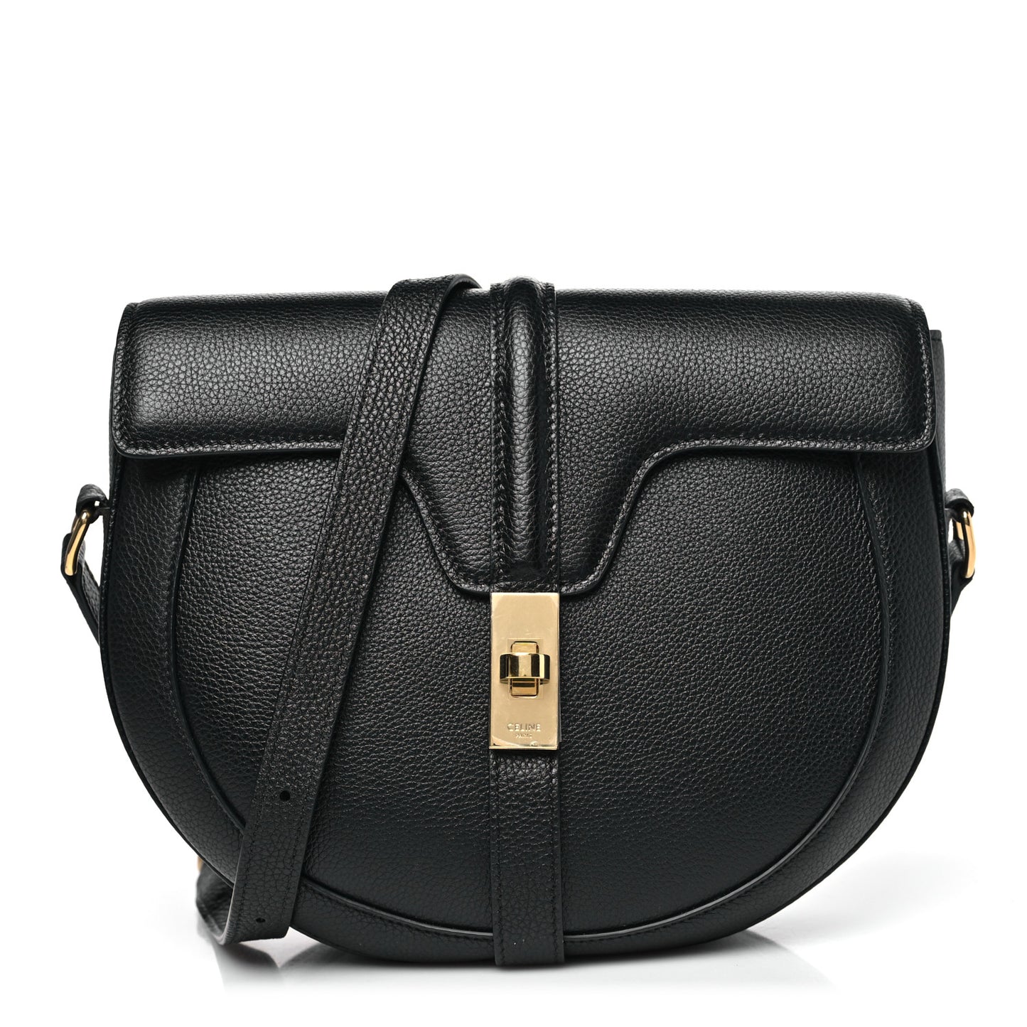 Grained Calfskin Medium Besace 16 Black