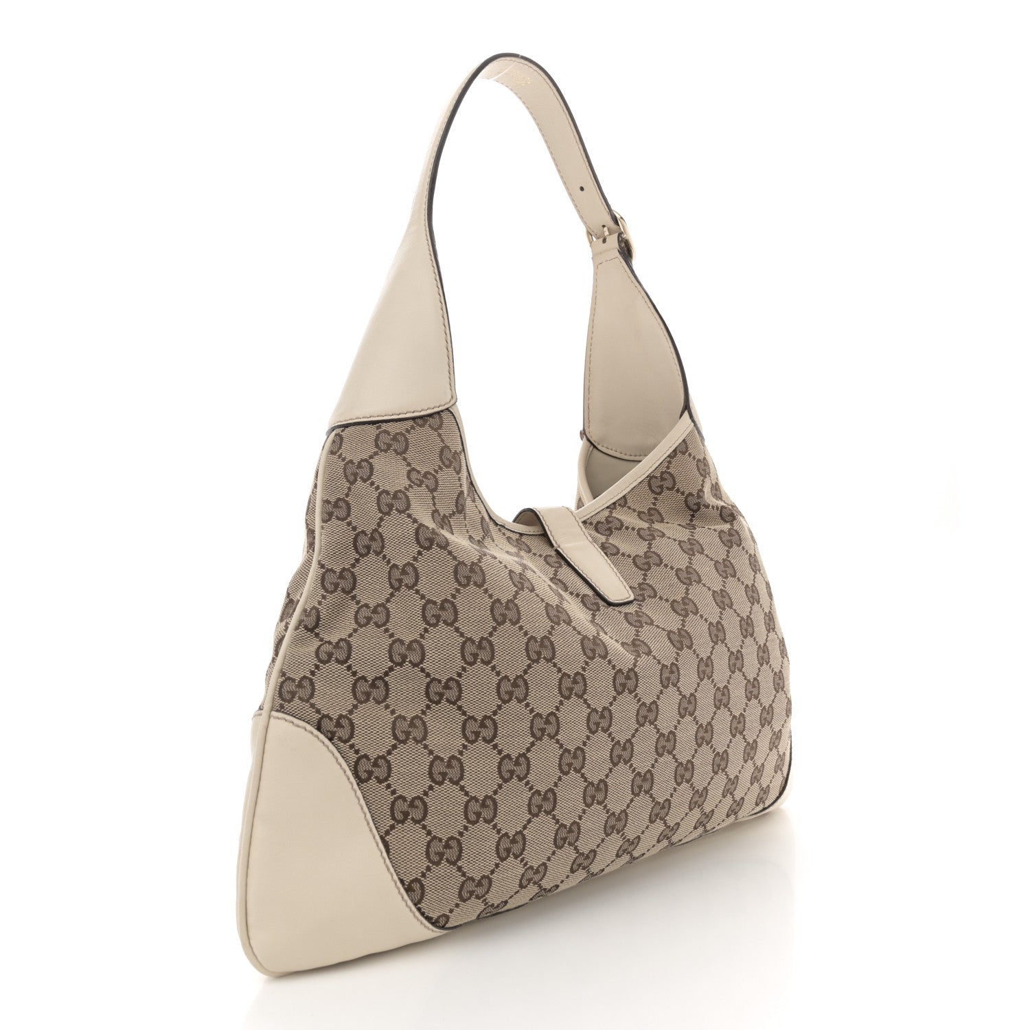 Gucci Monogram Web Jackie O Bouvier Hobo White 3 of 13