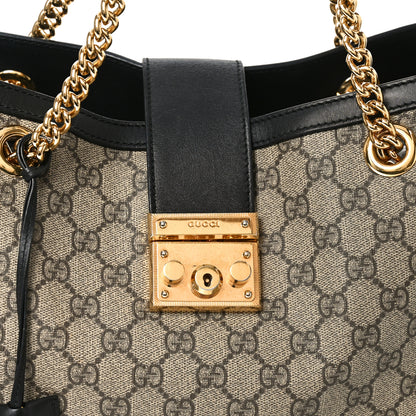 Gucci GG Supreme Monogram Medium Padlock Tote Black 8 of 11