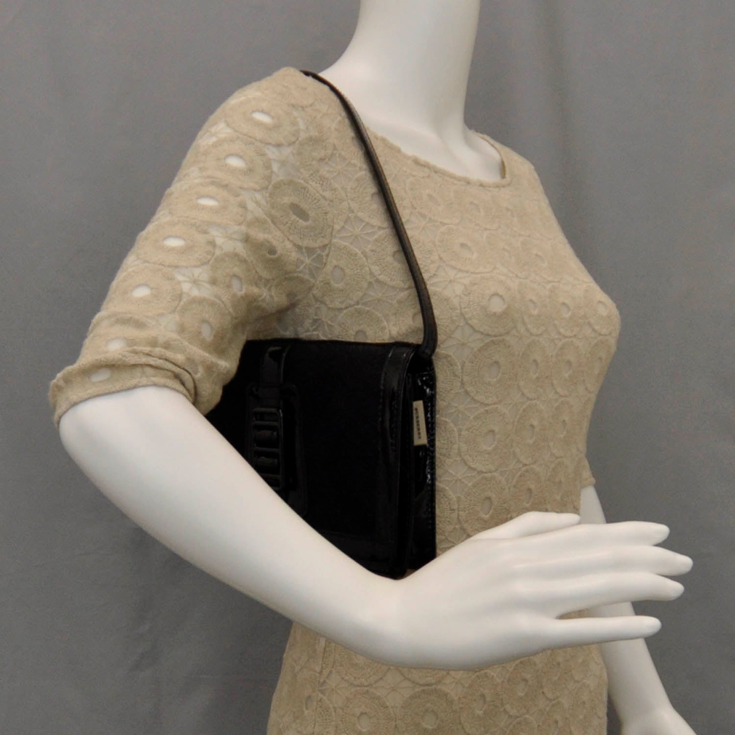 Burberry Patent Glitter Nova Check Bag Black 2 of 8