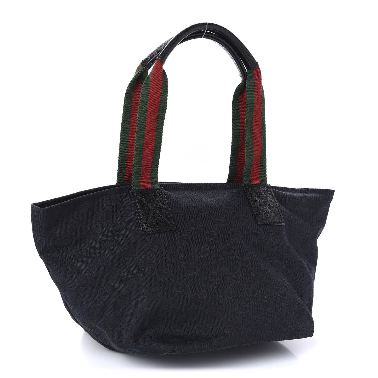 GG Monogram Small Web Handle Bucket Tote Black