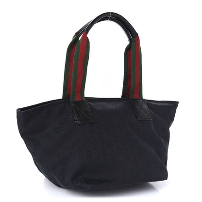 Gucci GG Monogram Small Web Handle Bucket Tote Black 3 of 10