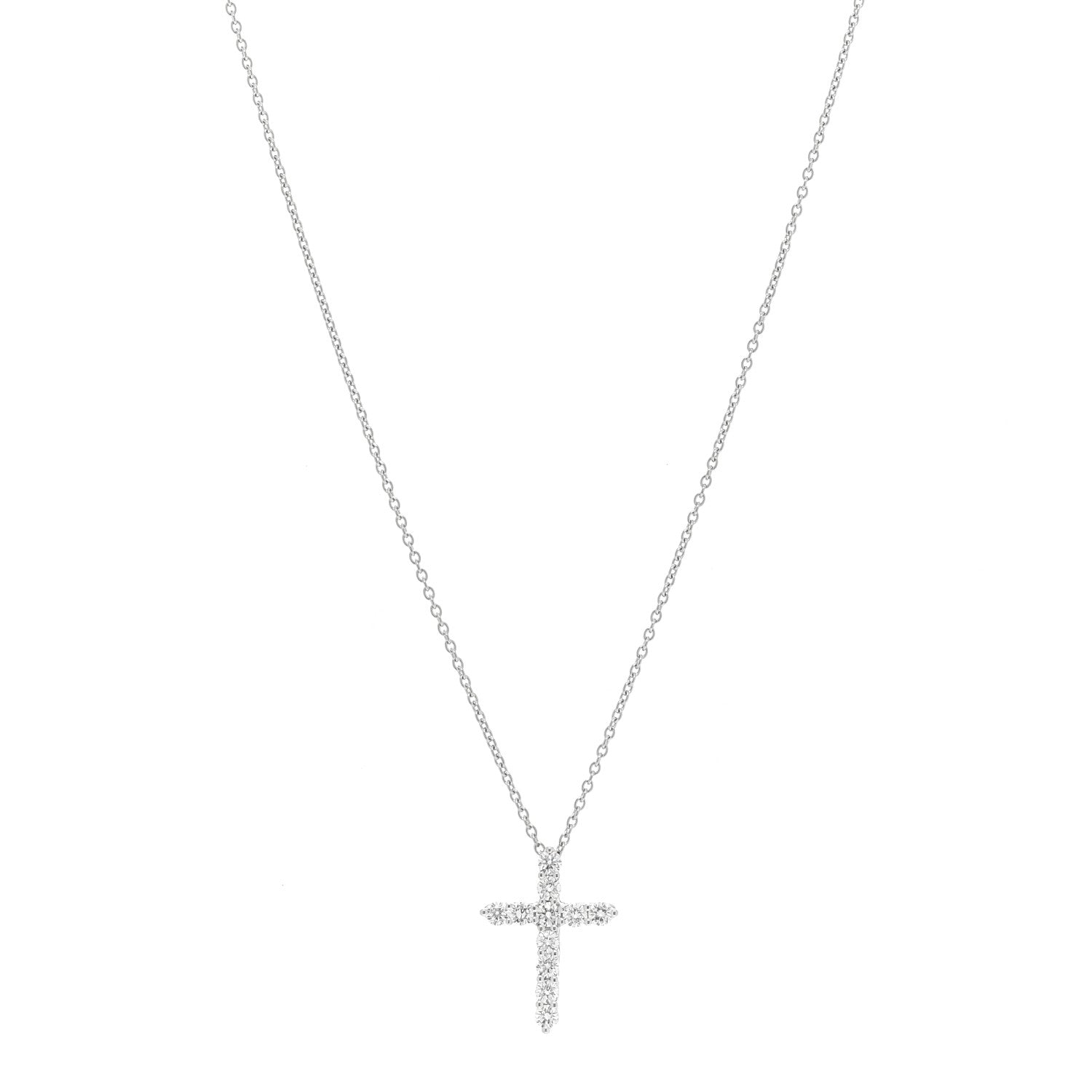 Tiffany Platinum Diamond Small Cross Pendant Necklace 1 of 4