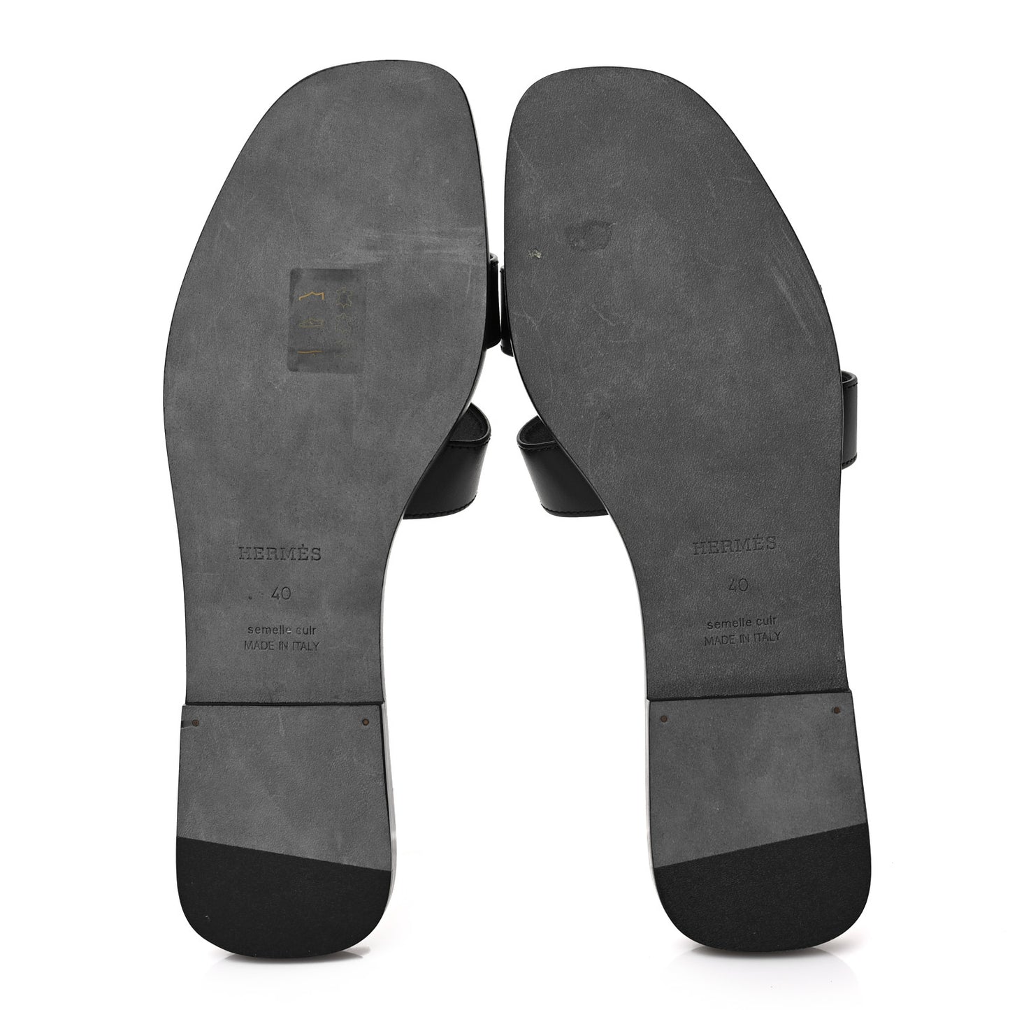 Calfskin Oran Sandals 40 Black White