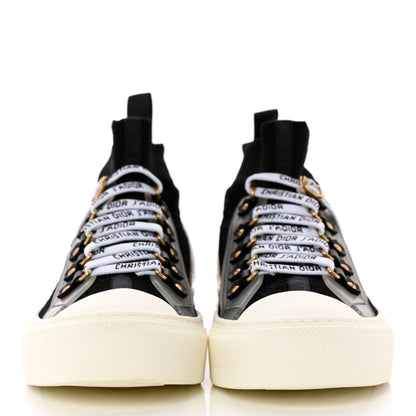 Christian Dior Technical Knit Calfskin Womens Walk'N'Dior High Top Sneakers 37 Black 2 of 11