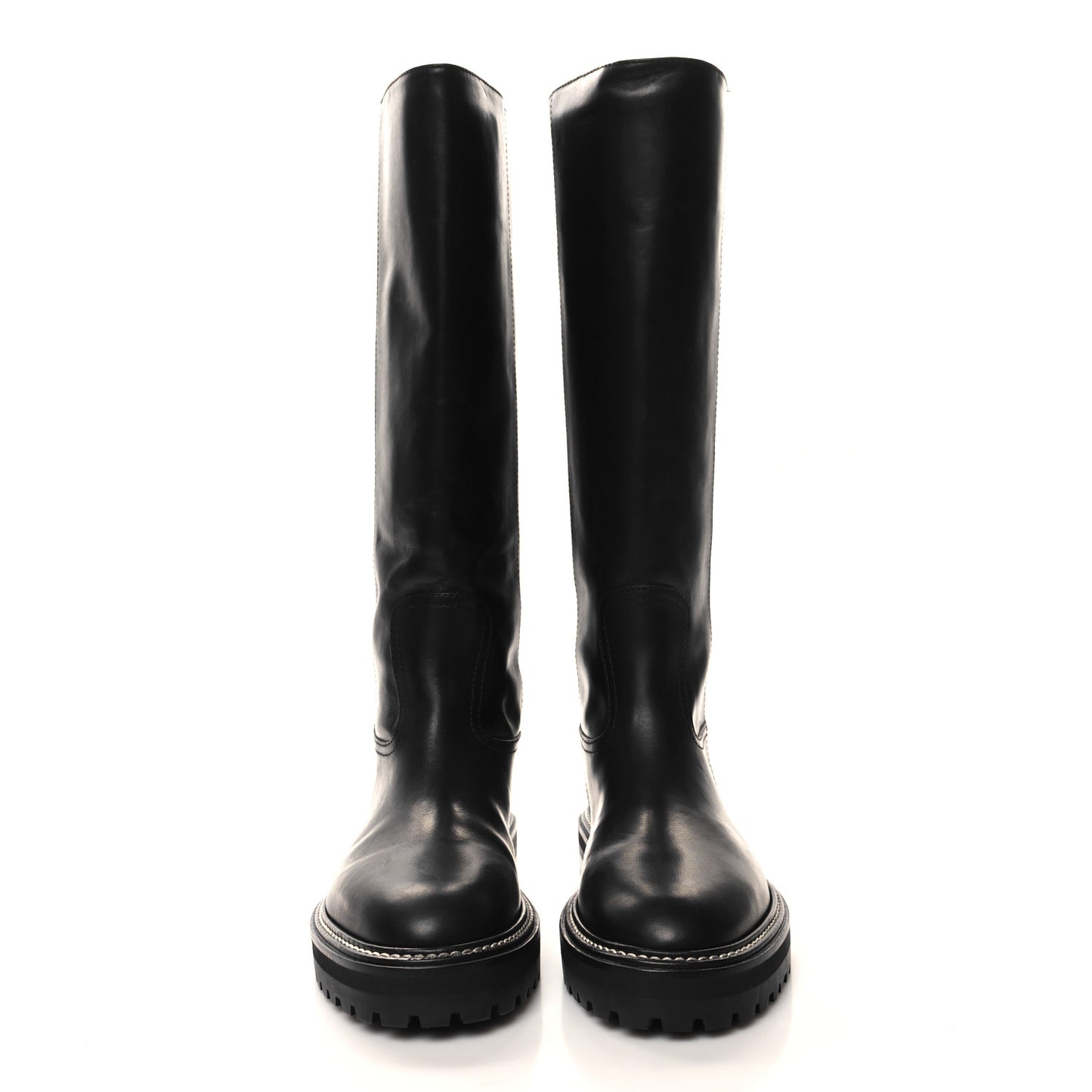 Soft Calfskin Yomi Flat Knee High Boots 37.5 Black