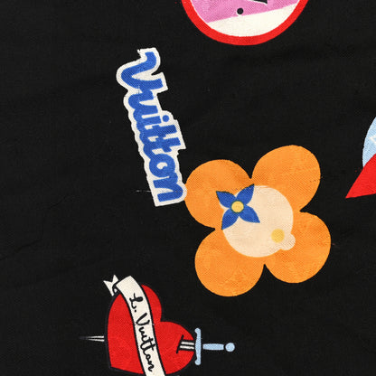 Louis Vuitton Silk Wool Monogram LV Stories Shawl Black 4 of 6