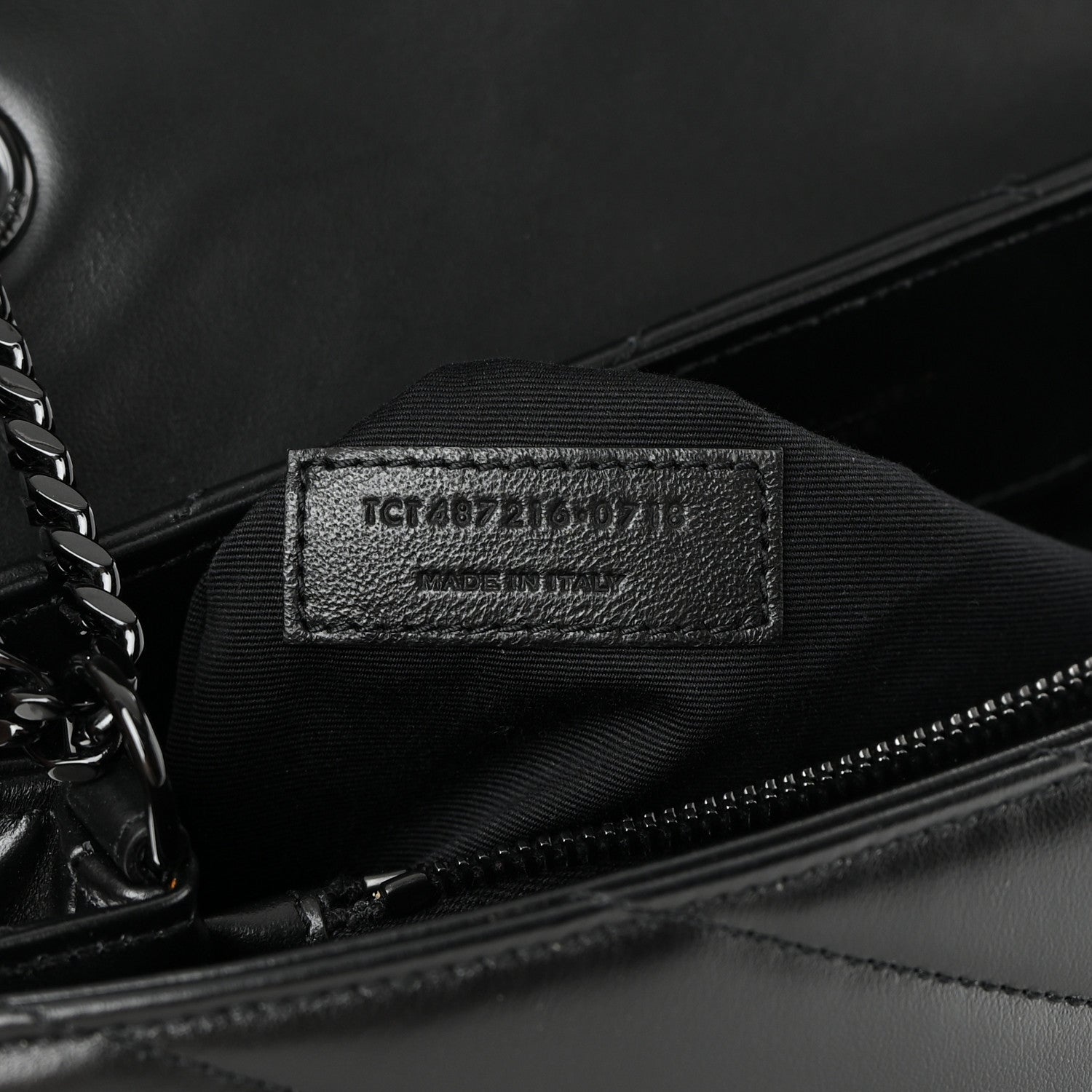 Saint Laurent Calfskin Y Quilted Monogram Monochrome Medium Loulou Chain Satchel Black 7 of 13