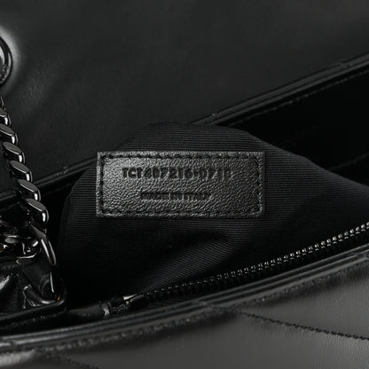 Saint Laurent Calfskin Y Quilted Monogram Monochrome Medium Loulou Chain Satchel Black 7 of 13