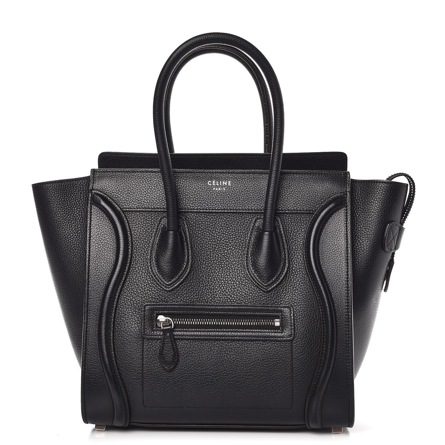 Drummed Calfskin Micro Luggage Black