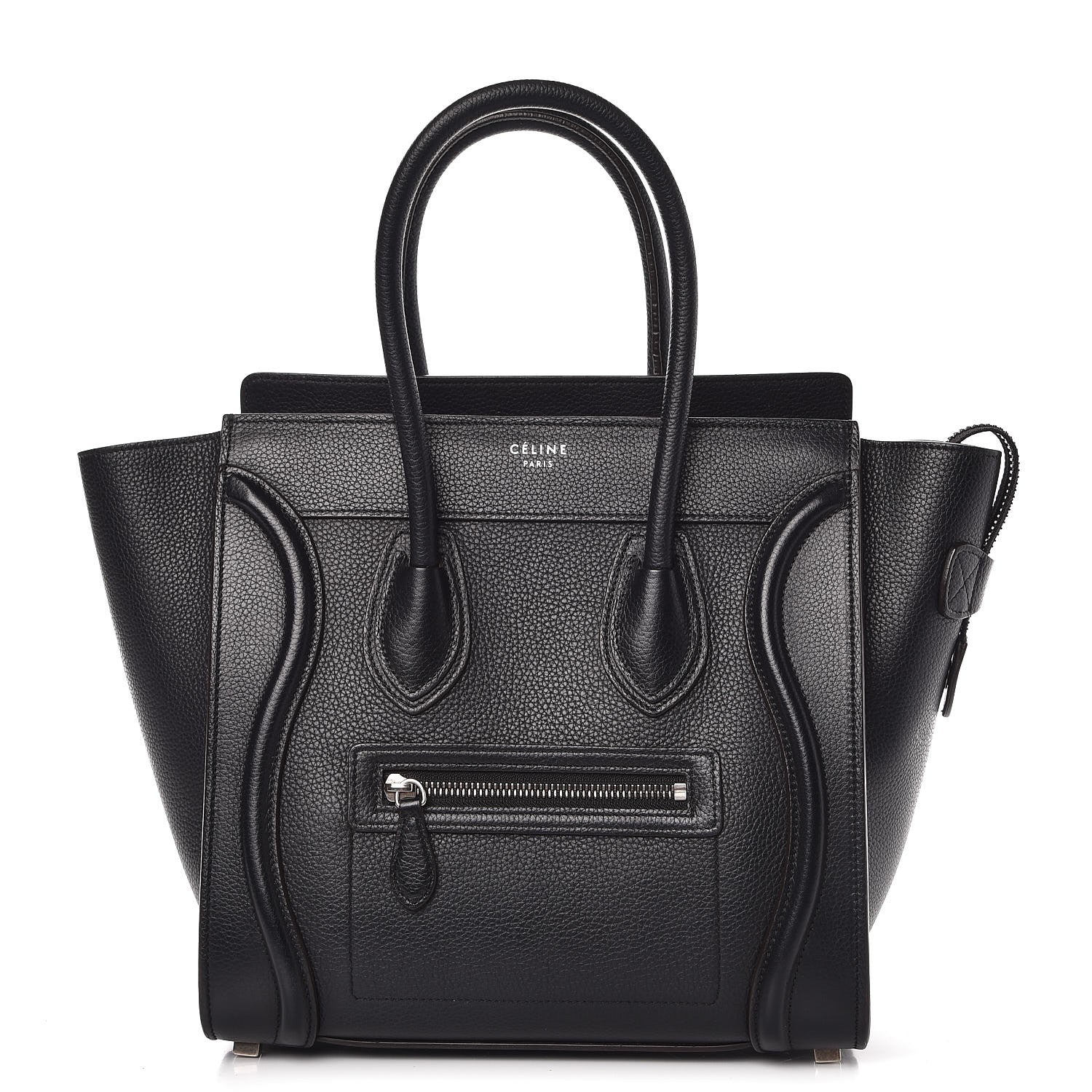 Celine Drummed Calfskin Micro Luggage Black 1 of 8