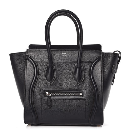 Celine Drummed Calfskin Micro Luggage Black 1 of 8