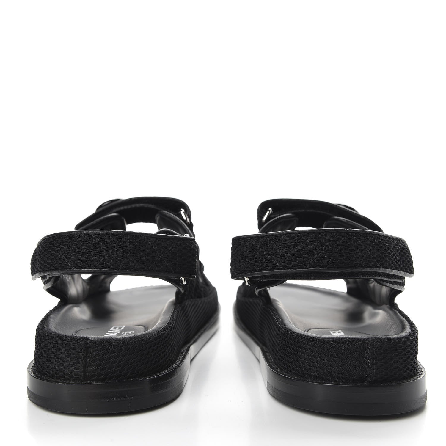 Chanel Mesh Velcro Dad Sandals 38.5 Black 6 of 10