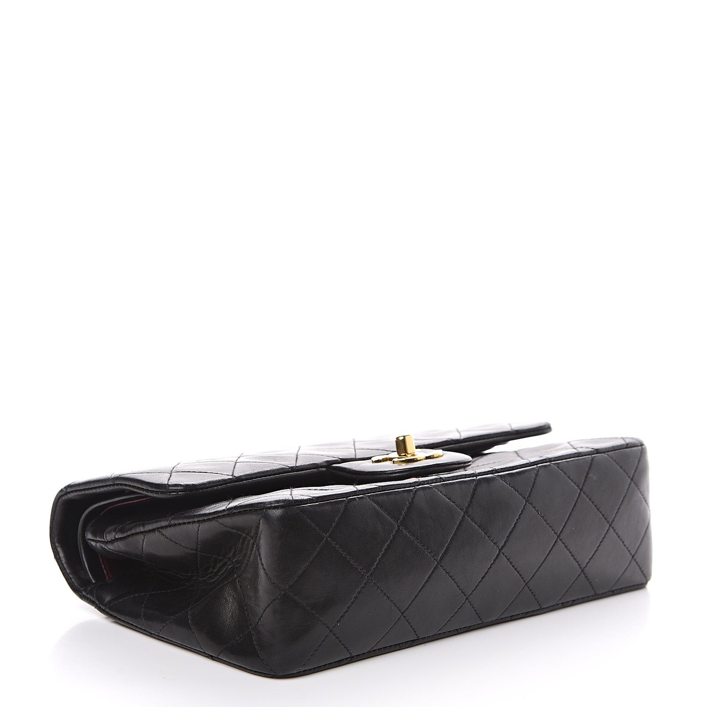 Lambskin Quilted Small Double Flap Black