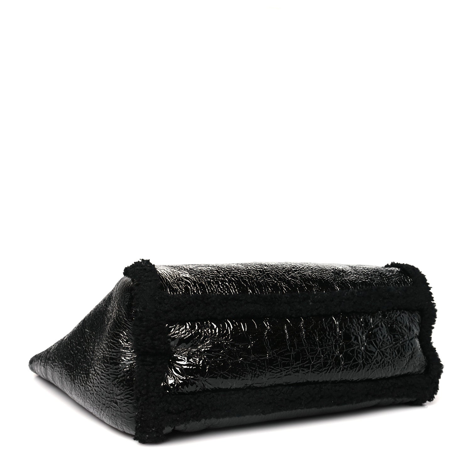 Gucci Patent Shearling Medium Soho Shoulder Bag Black 5 of 13