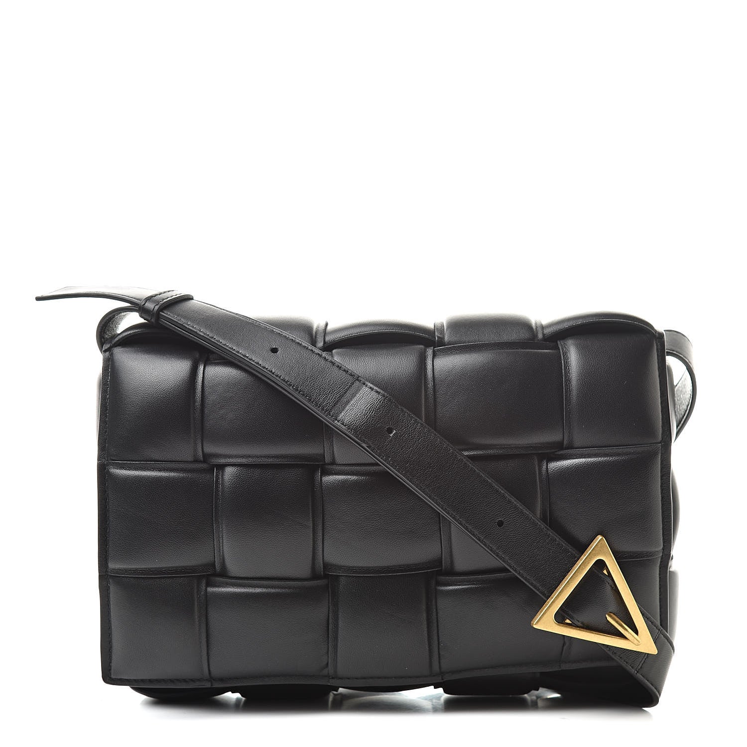 Bottega Veneta Paper Calfskin Maxi Intreccio Padded Cassette Crossbody Bag Black 1 of 13