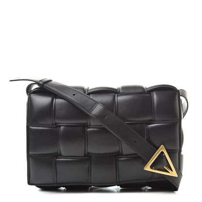 Bottega Veneta Paper Calfskin Maxi Intreccio Padded Cassette Crossbody Bag Black 1 of 13