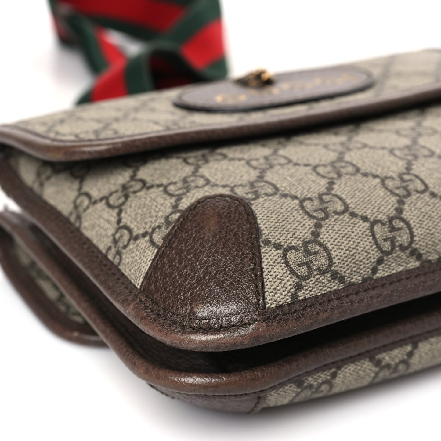 GG Supreme Monogram Web Small Neo Vintage Double Flap Messenger Bag Beige New Acero