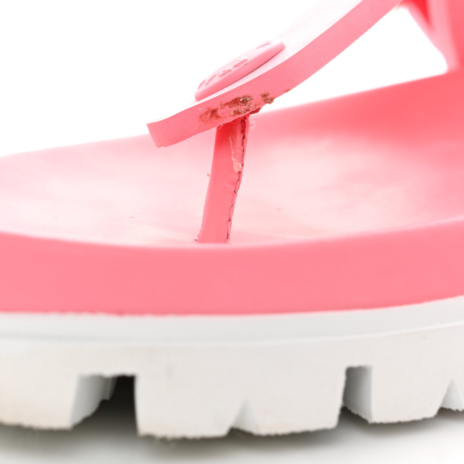 Prada EVA Rubber Buckled Lug Sole 20mm Thong Sandals 36 Begonia 10 of 11