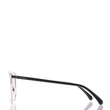 Chanel Metal Cat Eye Sunglasses 4222 Silver Black 2 of 8