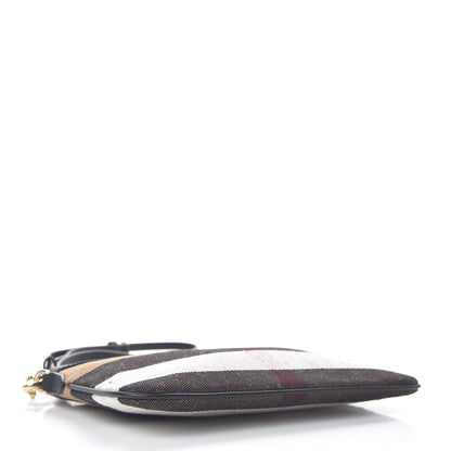 Burberry Mega Check Peyton Crossbody Clutch Bag Black 4 of 11