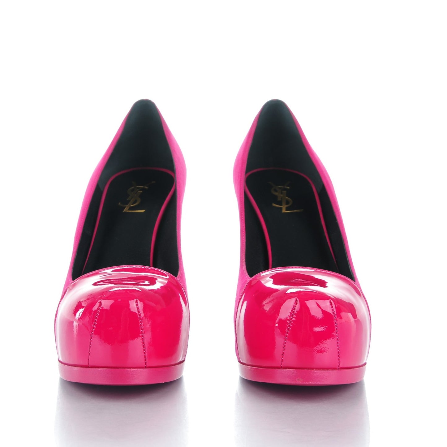 Suede Patent Goatskin Tribute Two 80 Platform Pumps 40 Fuchsia