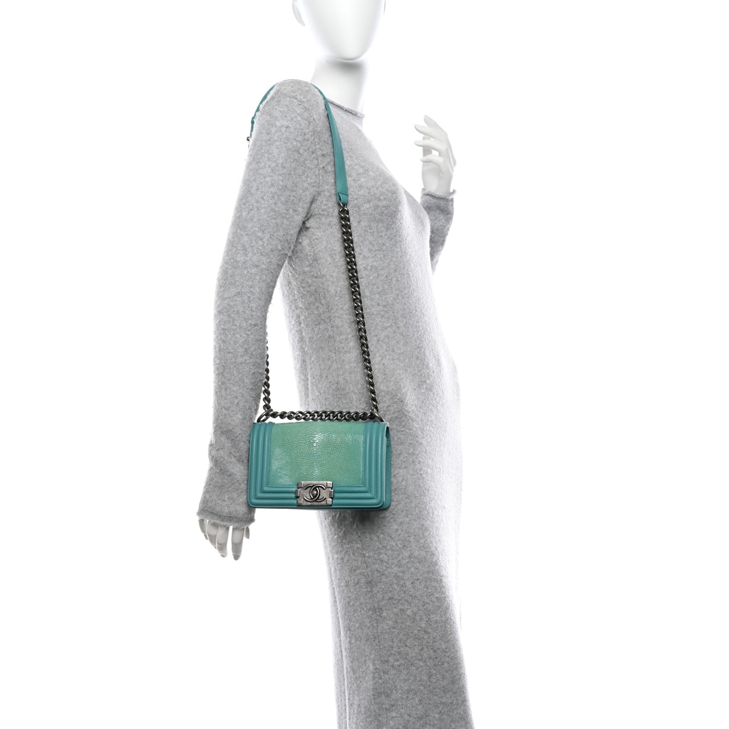 Galuchat Stingray Small Boy Flap Turquoise