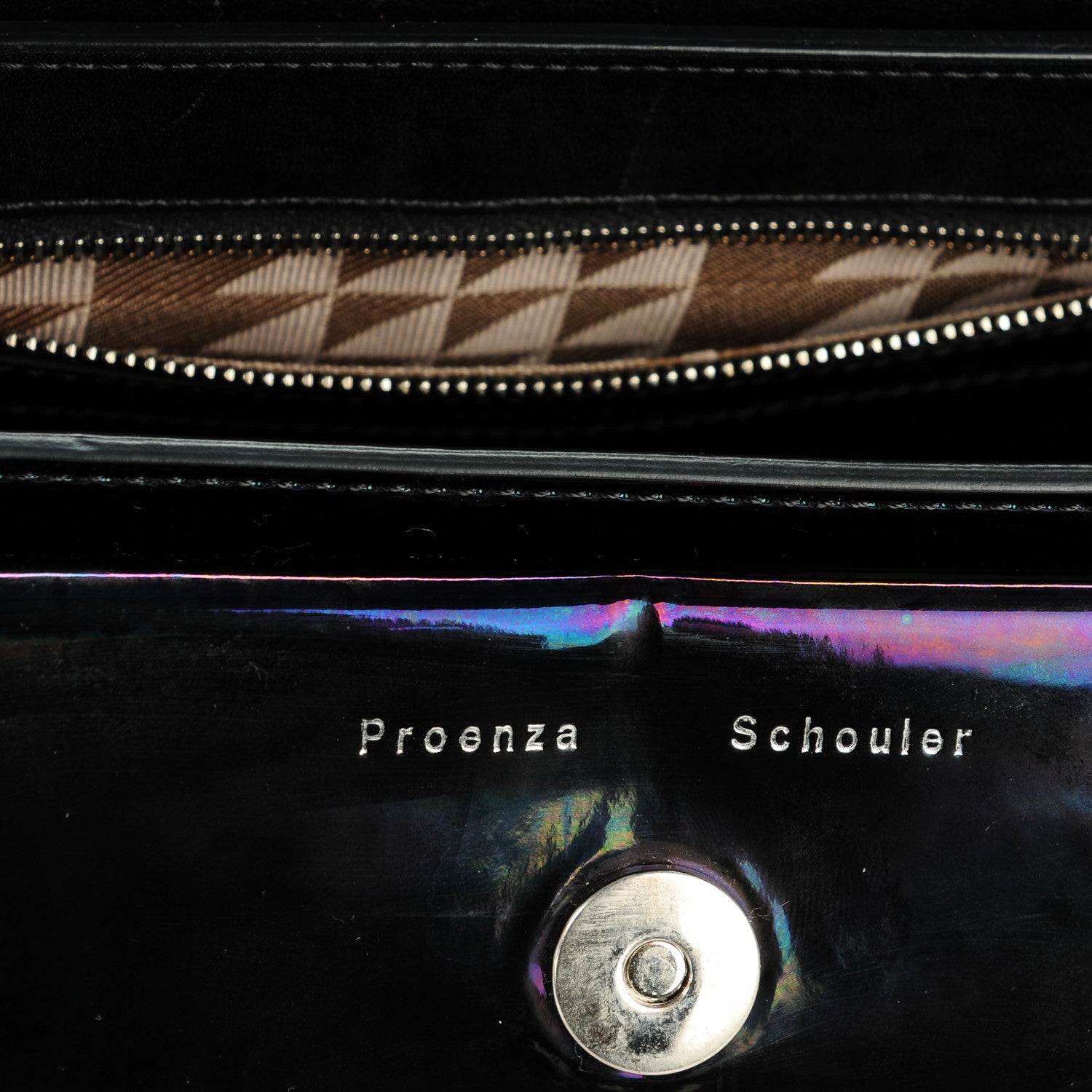 Proenza Schouler Holographic Patent Mini PS11 Classic Shoulder Bag Oil Slick 6 of 6