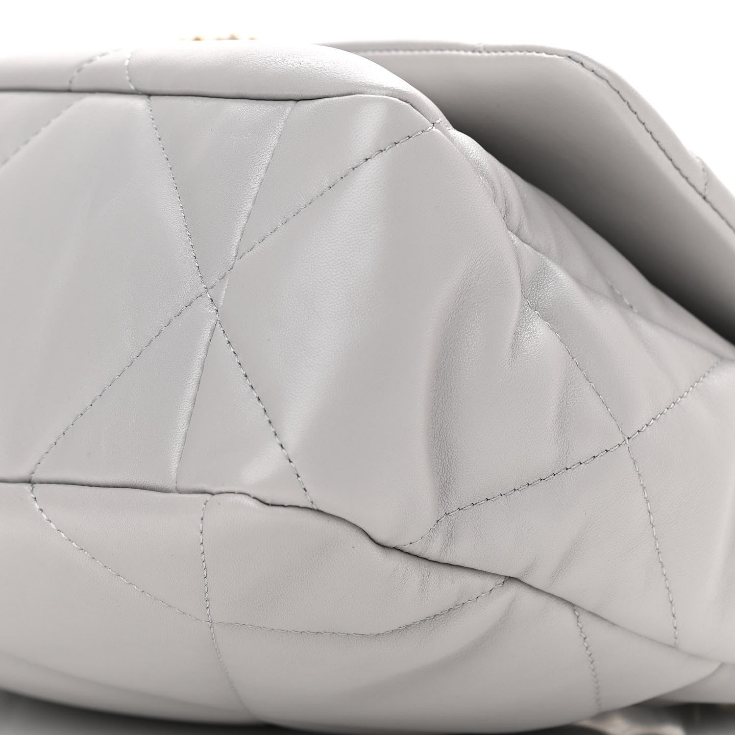 Chanel Lambskin Quilted Large Chanel 19 Flap Grey 10 of 11