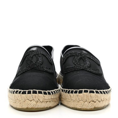 Chanel Mesh Grosgrain CC Espadrilles 38 Black 2 of 10