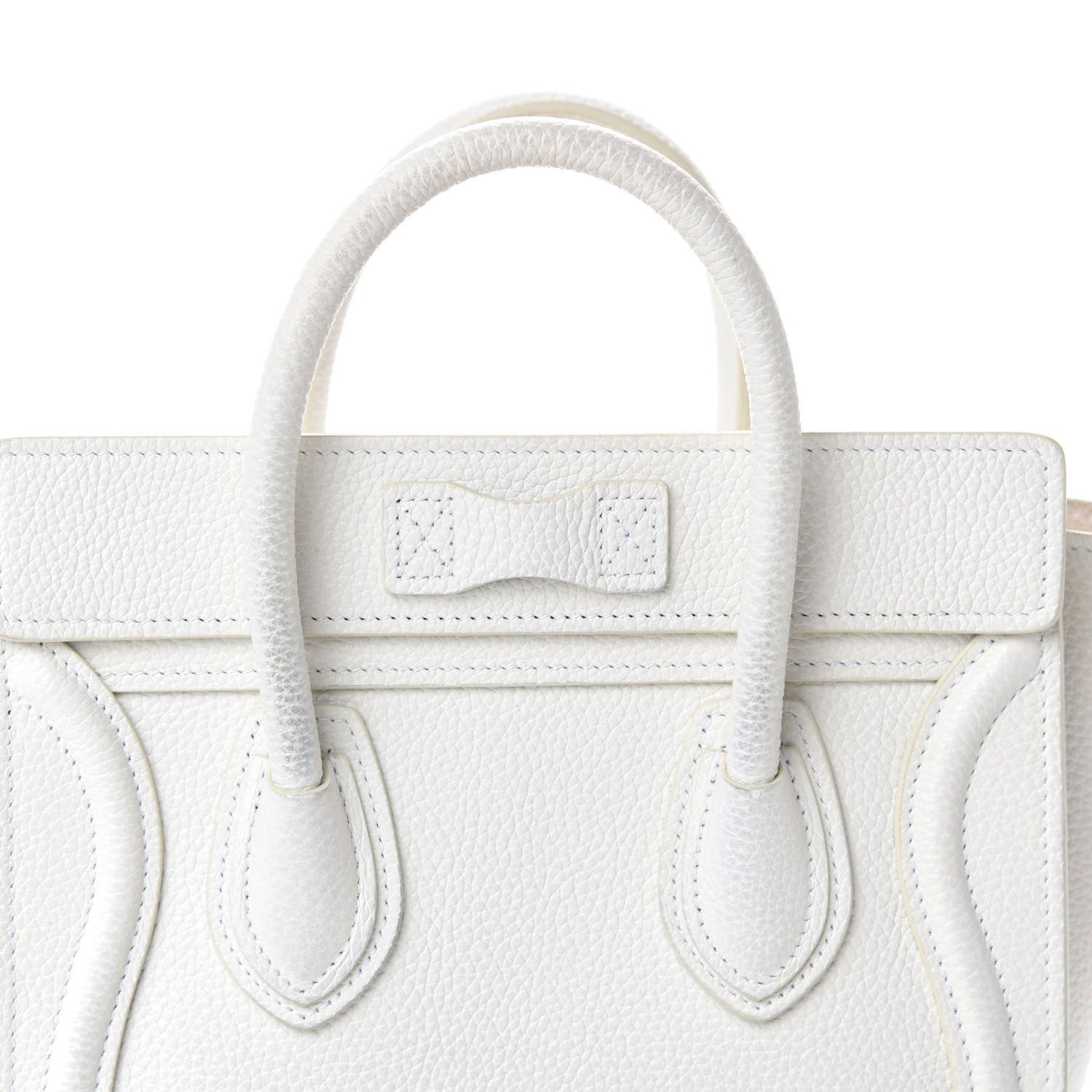 Celine Drummed Calfskin Nano Luggage White 15 of 15
