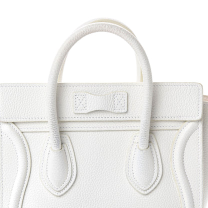 Celine Drummed Calfskin Nano Luggage White 15 of 15