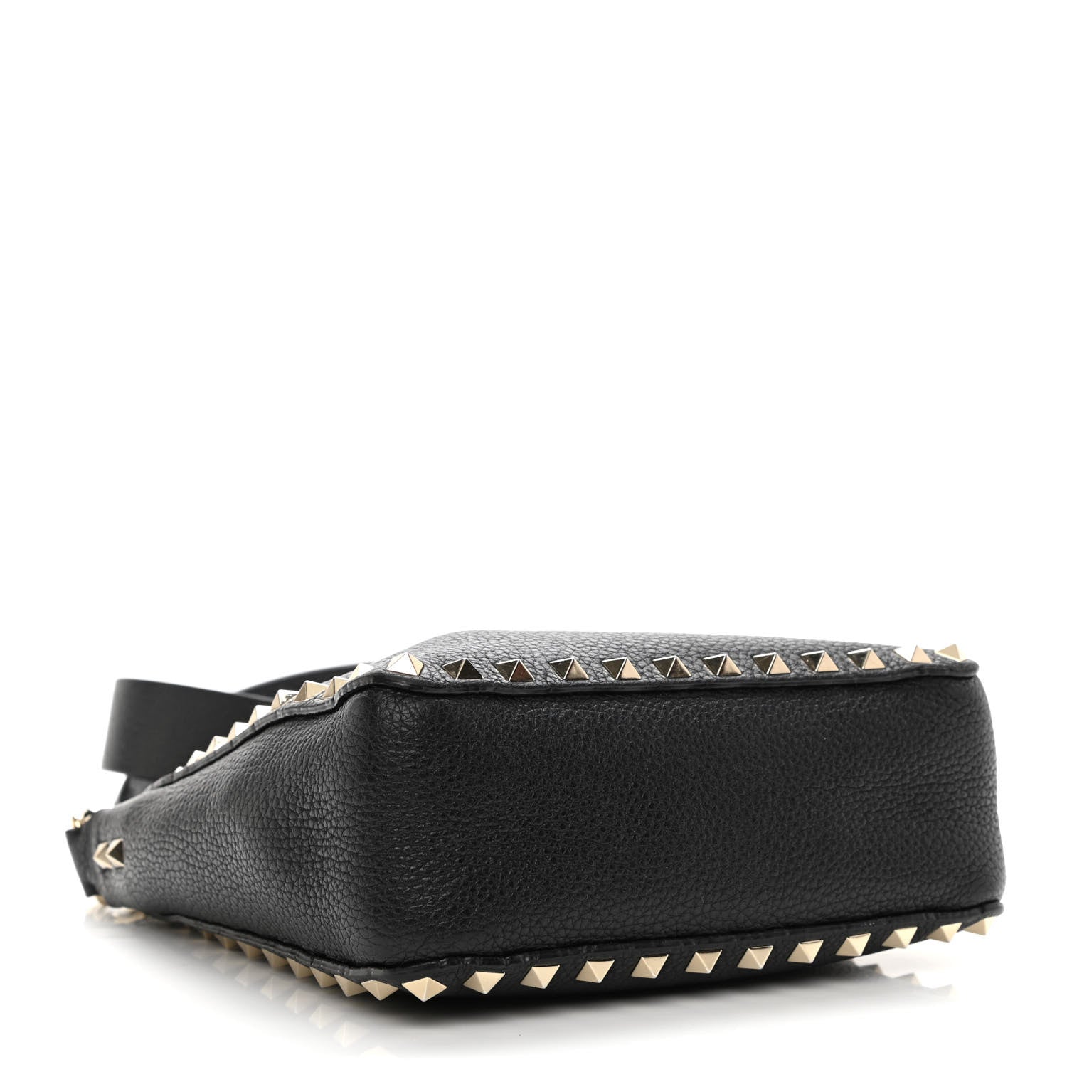 Valentino Garavani Pebbled Calfskin Mini Rockstud Flip-Lock Messenger Bag Black 4 of 14