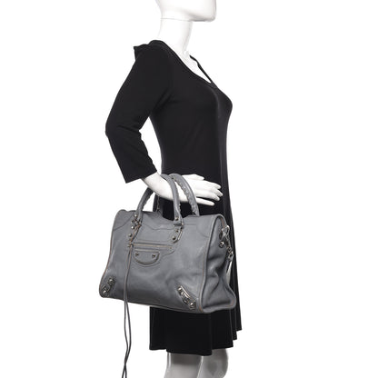 Balenciaga Chevre Silver Metallic Edge Hardware City Bleu Acier 3 of 27