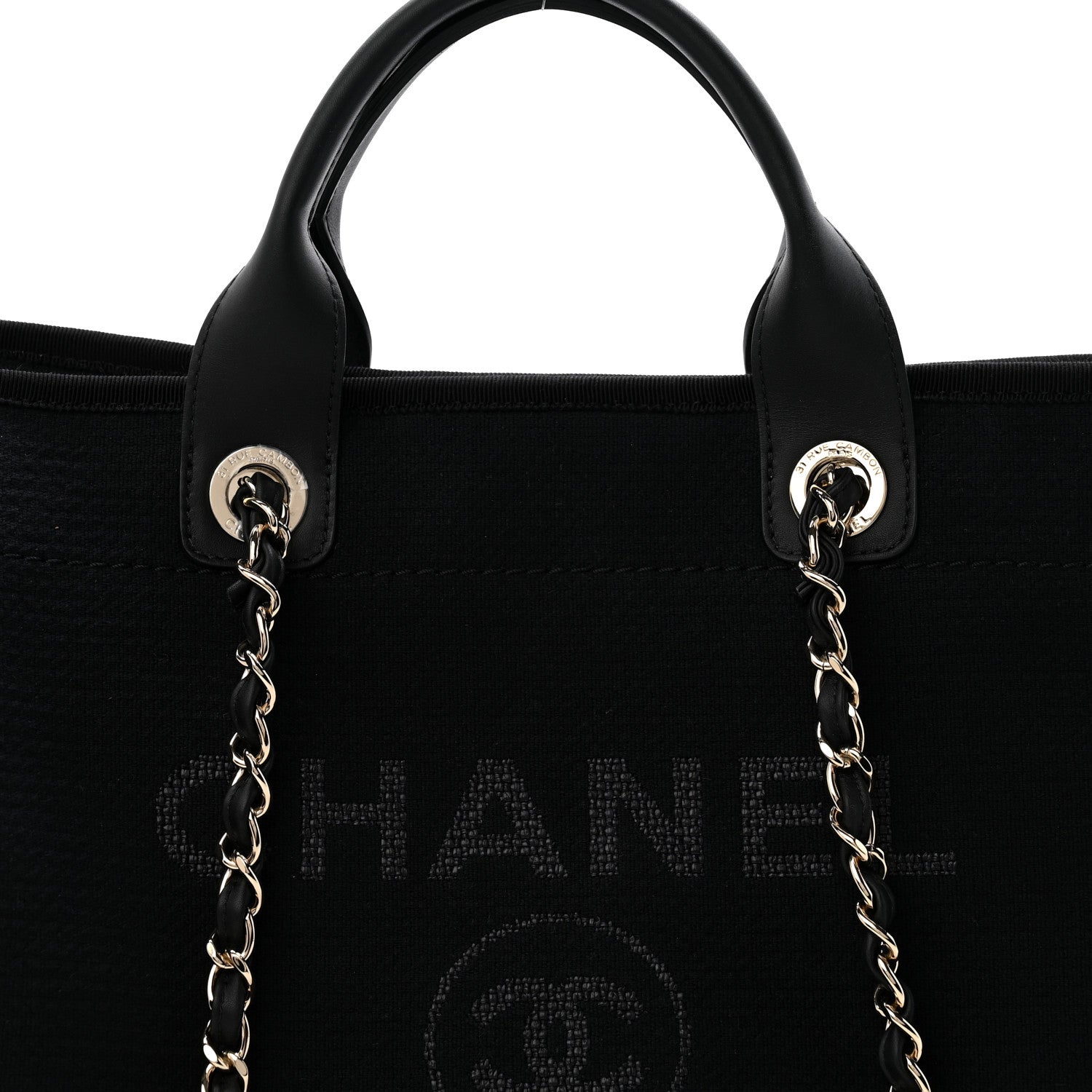 Chanel Mixed Fibers Medium Deauville Tote Black 9 of 12
