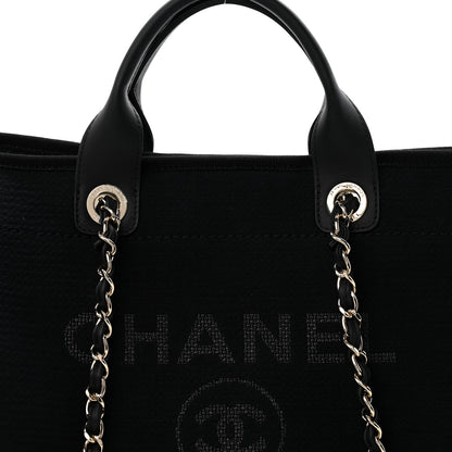 Chanel Mixed Fibers Medium Deauville Tote Black 9 of 12