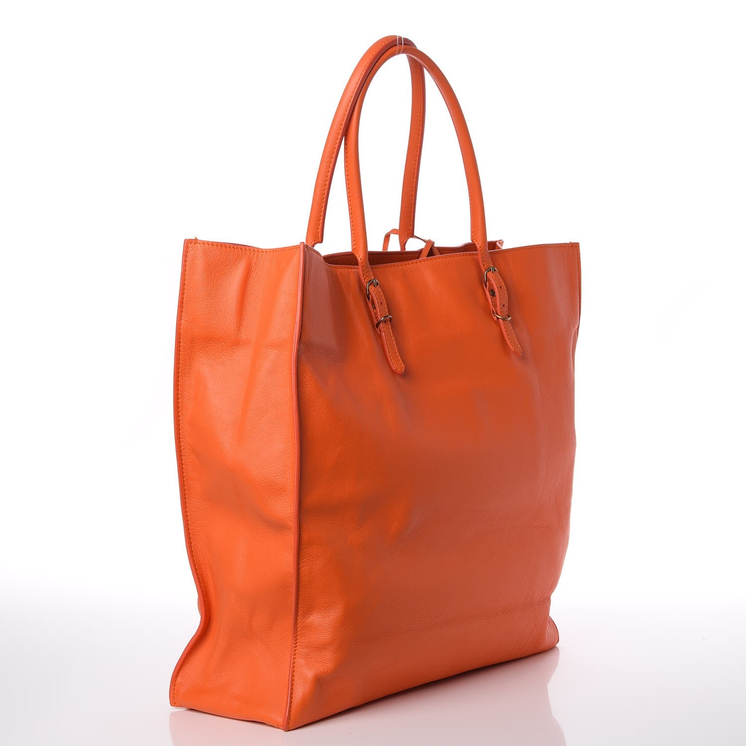 Balenciaga Calfskin Papier Ledger Tote Tangerine 3 of 10