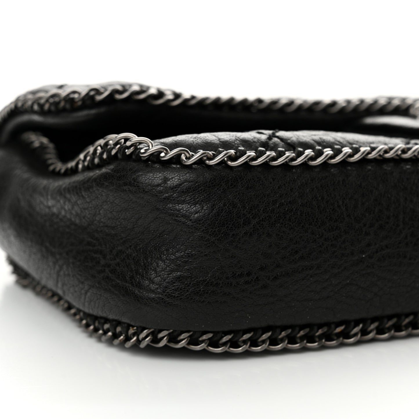 Distressed Lambskin Medium Leo Lion Flap Black