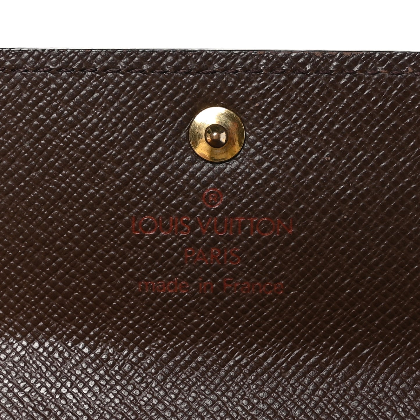 Damier Ebene Porte-Monnaie Plat Coin Purse Brown
