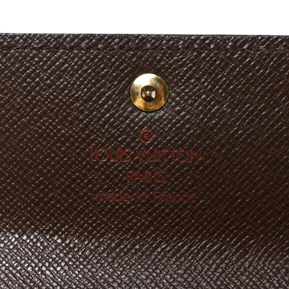 Louis Vuitton Damier Ebene Porte-Monnaie Plat Coin Purse Brown 6 of 9