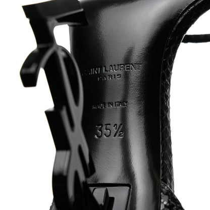 Saint Laurent Glitter Opyum Sandals 35.5 Black 8 of 11
