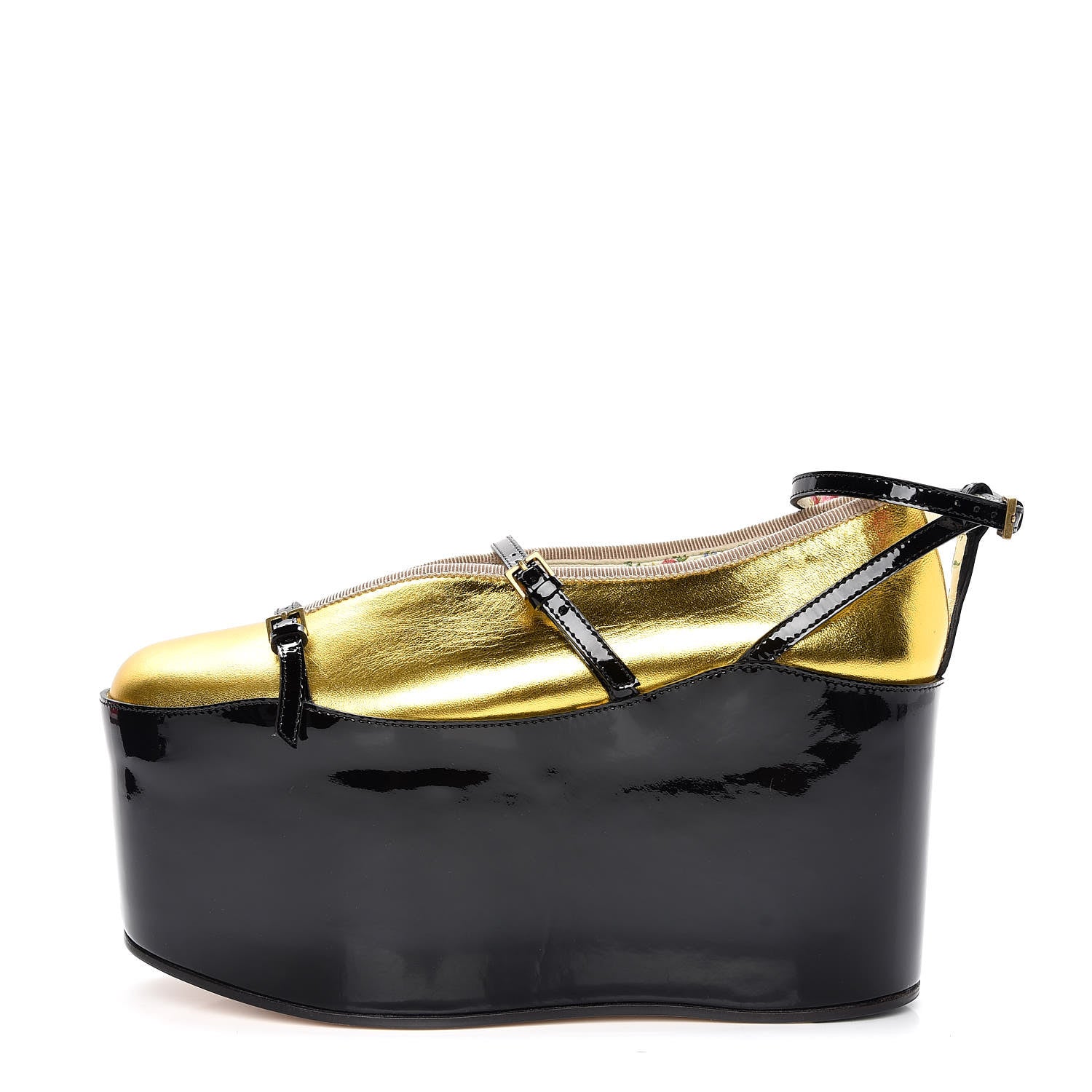 Gucci Metallic Nappa Patent Hannelore Detachable Platform Sandals 36 Gold 1 of 16