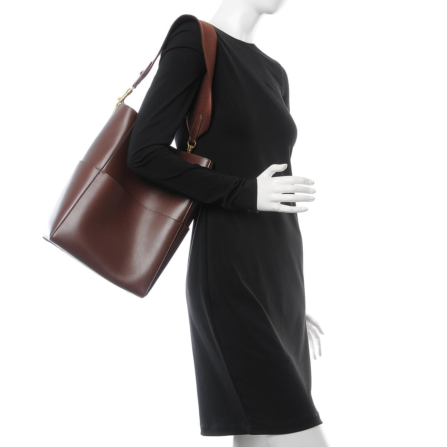 Celine Supersoft Calfskin Sangle Bucket Bag Burgundy 2 of 6