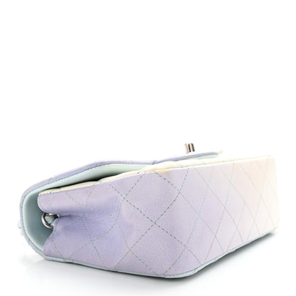 Chanel Perforated Lambskin Quilted Mini Rectangular Flap Light Blue Light Purple White 4 of 15