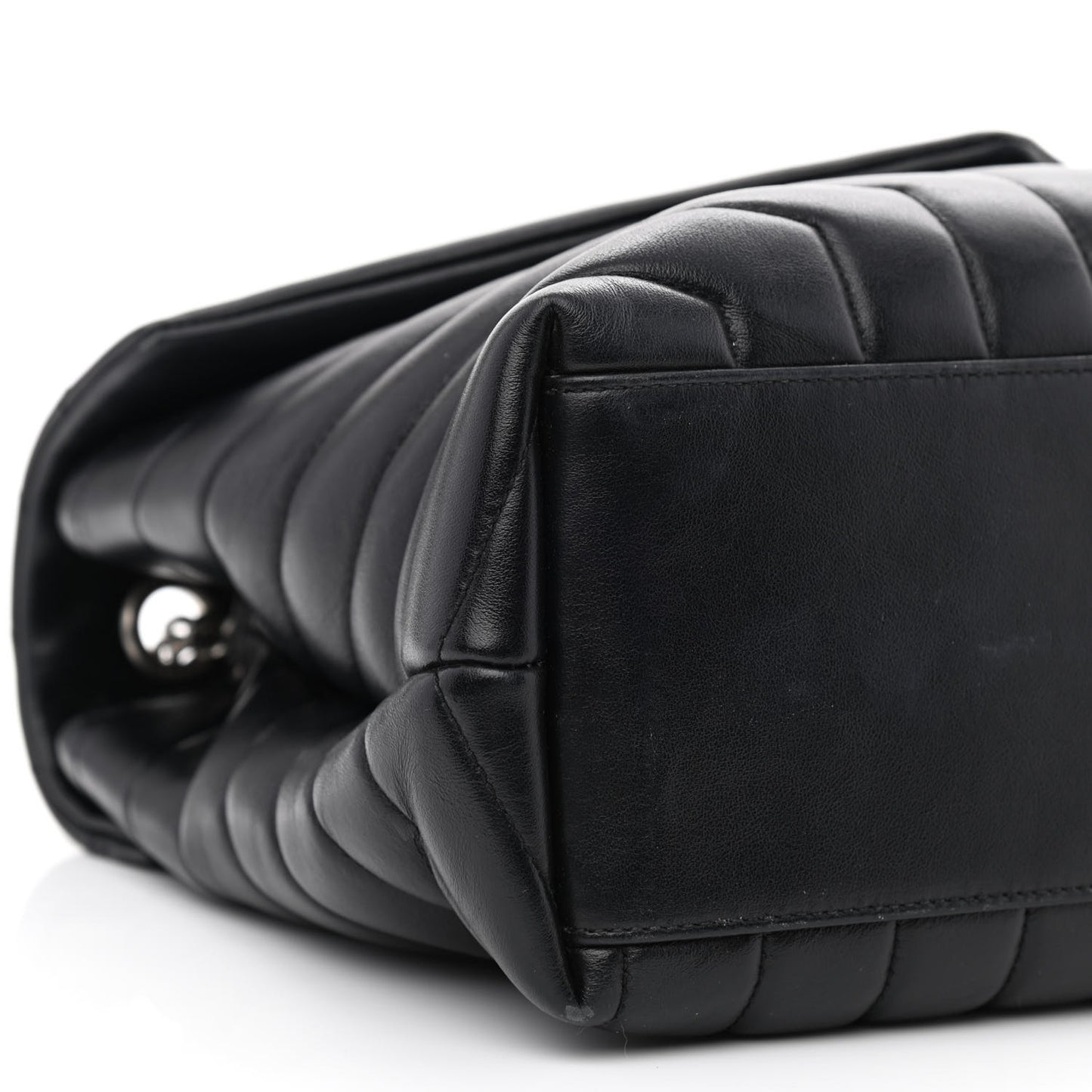 Calfskin Y Quilted Monogram Medium Loulou Chain Satchel Black