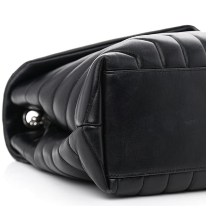 Saint Laurent Calfskin Y Quilted Monogram Medium Loulou Chain Satchel Black 9 of 10