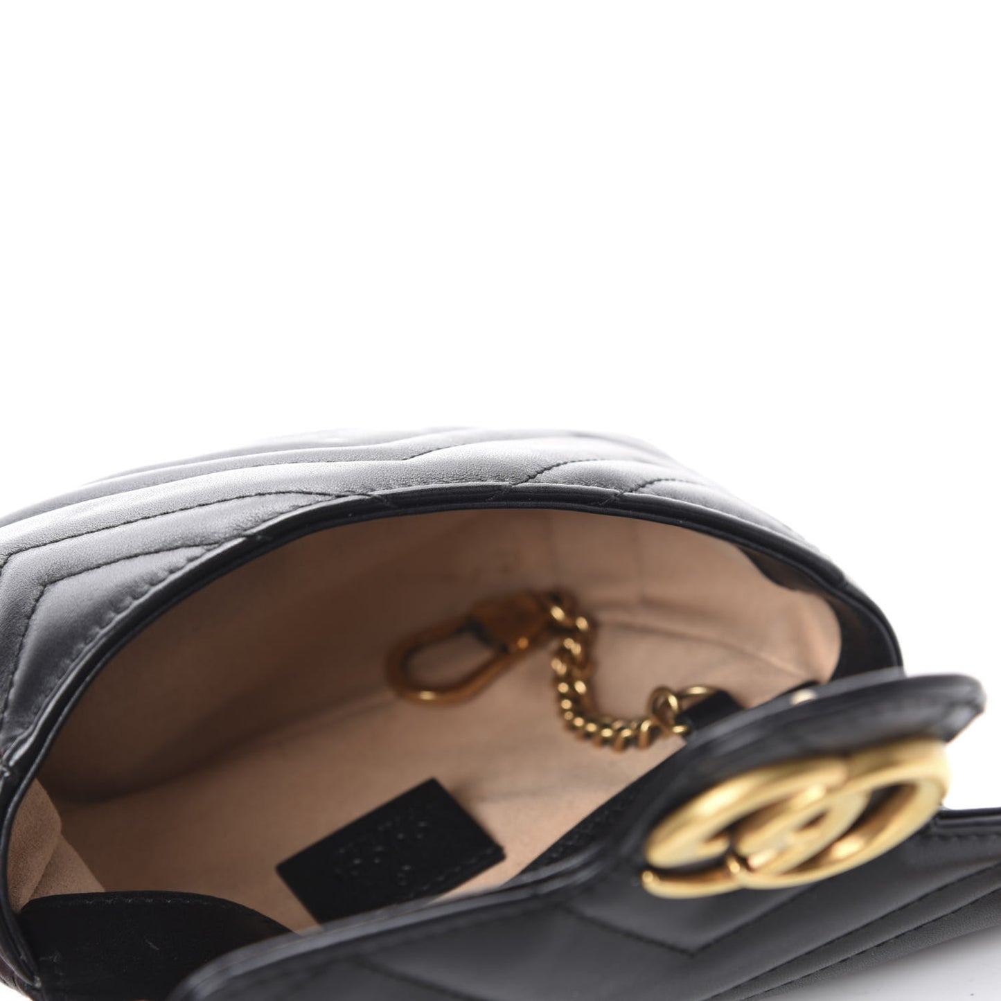 Calfskin Matelasse Super Mini GG Marmont Shoulder Bag Black