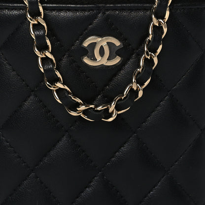 Chanel Lambskin Quilted Small Vertical Coco Beauty Vanity Case With Chain Black 8 of 10