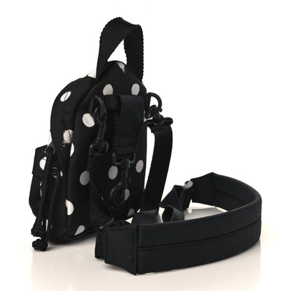Balenciaga Recycled Casual Nylon Spray Polka Dots Mini Explorer Crossbody Backpack Black White 3 of 8